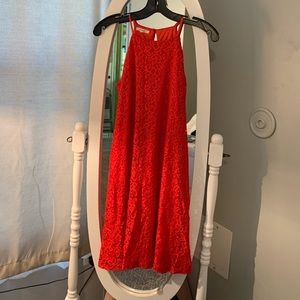 Red Lace Spaghetti Strap Dress